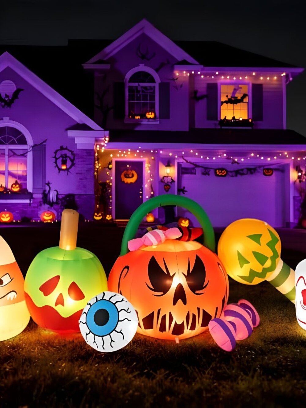 10FT Halloween Inflatables Pumpkin Ghost Combo Decorations